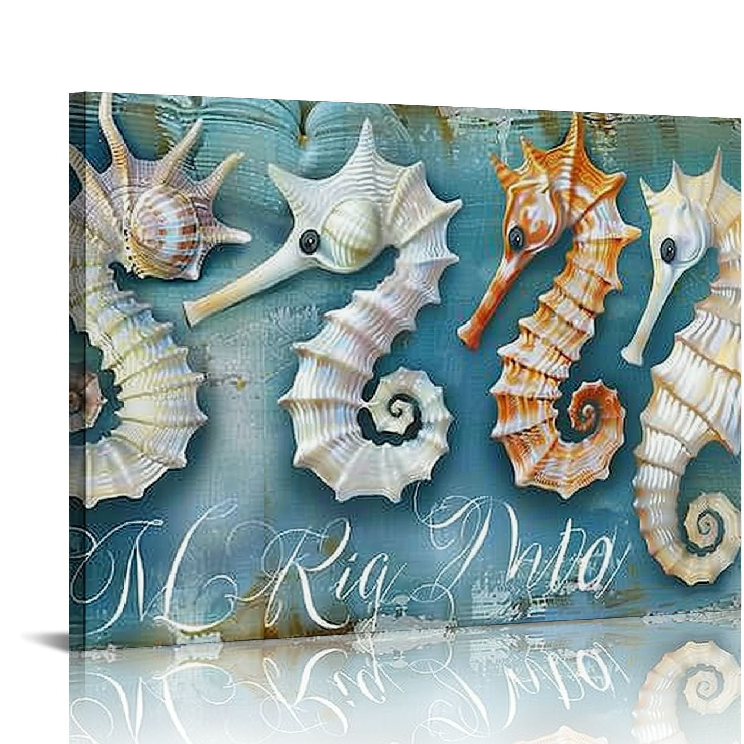 Creowell Ocean Beach Nautical Seashell Starfish Wal tWall Decor Rustic ...
