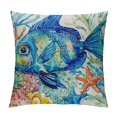 thumbnail image 1 of Creowell  Ocean Beach Outdoor Throw Pillow Covers Sea Coastal Theme Decor Cushion Square Pillowcase  Beach Pillows for Patio Couch Sofa Fish, 1 of 5
