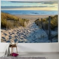thumbnail image 1 of Creowell  Ocean Beach Tapestry Seaside Wall Decor  Sunset Costal Scenery Landscape Wall Hanging Nautical Sea Scenic Sand Blue Sky Summer  Bedroom Living Room Dorm Painting, 1 of 6