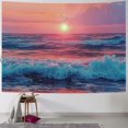 thumbnail image 1 of Creowell  Ocean Tapestry Wall Hanging, Sea Beach Wave Sun Cloud Landscape Scenery Nature Wall Art [Double-Folded Hems] Bohemian Home Decor for Bedroom, Dorm, College, Living Room 40x60inch, 1 of 6