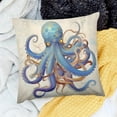 thumbnail image 1 of Creowell Octopus Theme Pillow Cushion Case for Sofa Couch Decor, Set of 1 Home Decor Throw Pillow Cover 24x24in, 1 of 5