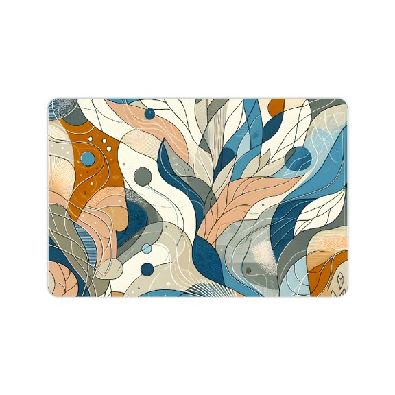 Creowell Organic Forms Geometric Lines Diatom Mud Mats Non-Slip 24x16in