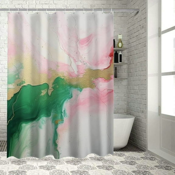Creowell Organic Painting Abstract Modern Waterproof Shower Curtain for Country Cottage & Farmhouse Bathroom Decor with Hooks 36x72