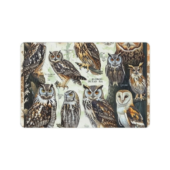 Creowell Owls Diatom Mud Bath Mat Non-Slip Quick Drying Home Decor 24x16in