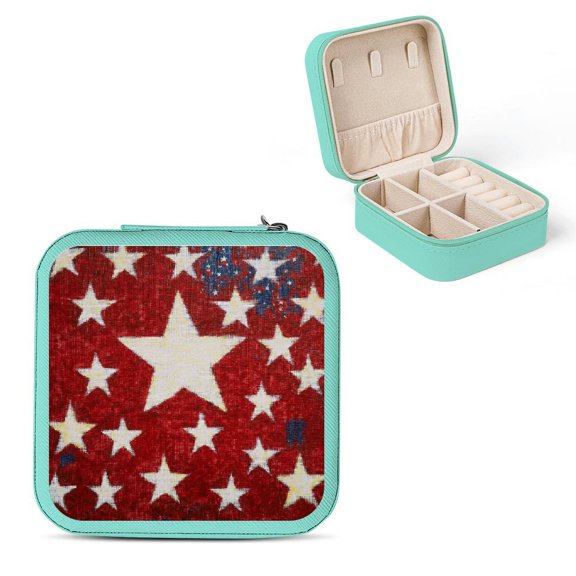 Creowell PU Leather Jewelry Box for Necklaces, Rings, Earrings - Compact Travel Case Green