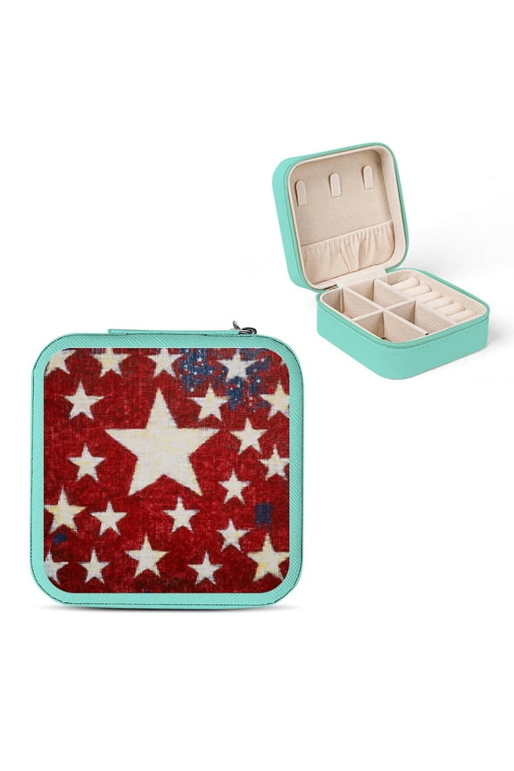 PU Leather Jewelry Box for Necklaces, Rings, Earrings - Compact Travel Case Green