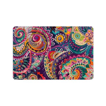 Creowell Paisley Pattern Diatom Mud Mats Non-Slip Home Rug 24x16in