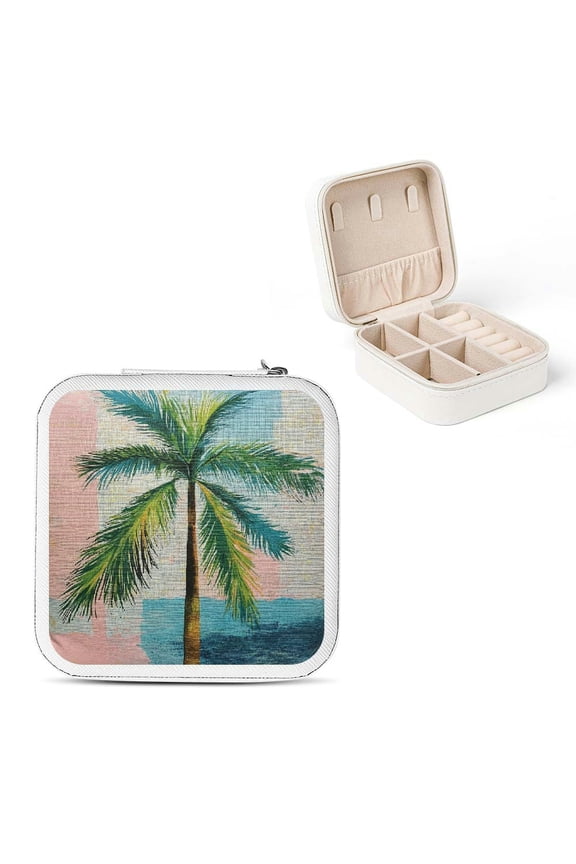 Palm Tree Jewelry Box for Necklaces Rings Earrings Gifts White