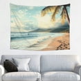 thumbnail image 1 of Creowell Palm Tree Ocean Beach Tapestry Wall Hanging, 100% Polyester, Decorative Wall Art for Bedroom and Living Room 40x30in, 1 of 6