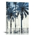 thumbnail image 1 of Creowell  Palm Tree Wall Art Rustic Navy Tropical Tree Painting on Canvas White Wood Background Artwork for Home Office Wall Decor 16x20 in/12x16 in, 1 of 4
