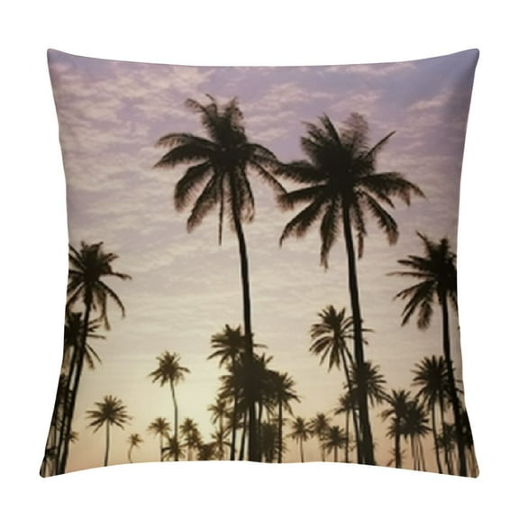 Creowell Palm Trees Sky Fashion Style Dirt-Resistant Throw Pillow Covers for Couch Sofa Bed Living Room Bedroom Pillow Case 1PC 12x12in