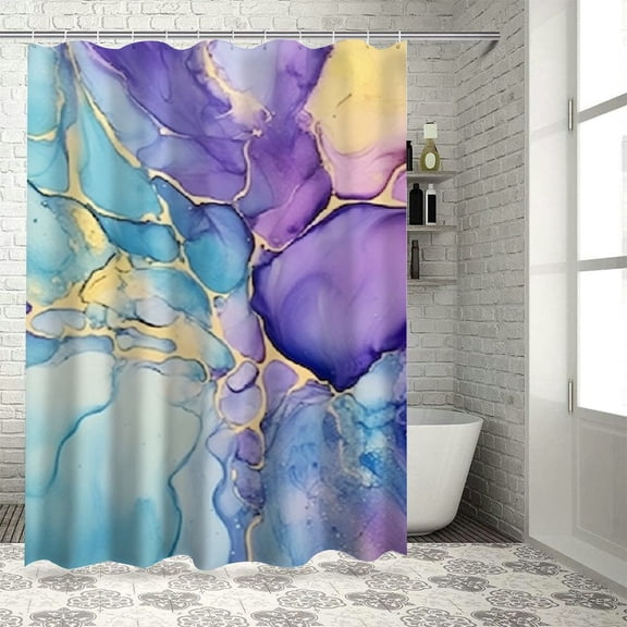 Creowell Pastel Colors Ultrafine Detailed Modern Waterproof Shower Curtain for Country Cottage & Farmhouse Bathroom Decor, 100% Polyester Fiber Shower Curtain Set with Hooks 36x72