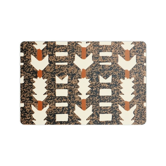 Creowell Pattern Arrows Screenprint Diatom Mud Bath Mat - Eco-Friendly 24x16in