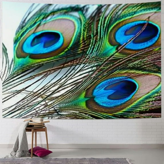 Creowell Peacock Feather Tapestry, Indian Hippie Tapestries Bohemian Mandala Wall Hangings for Bedroom Living Room Dorm 40x30inch