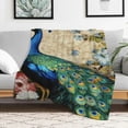 thumbnail image 1 of Creowell Peacock Flowers Lightweight Flannel Blanket for All Seasons 30x40in, 1 of 7