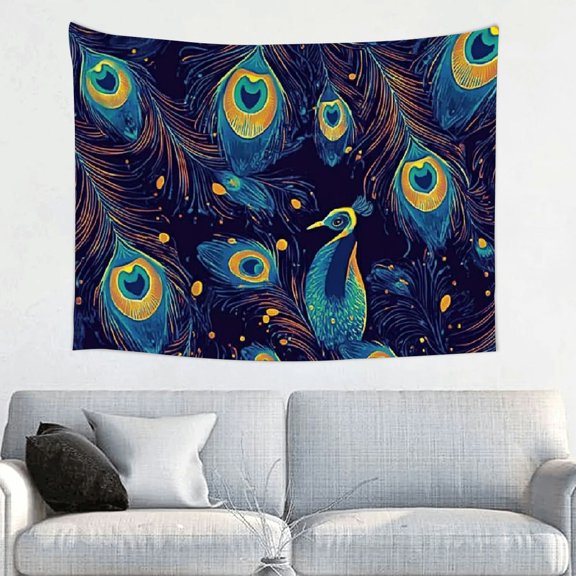 Creowell Peacock Pattern Art Tapestry Wall Hanging for Home Decor 40x30in