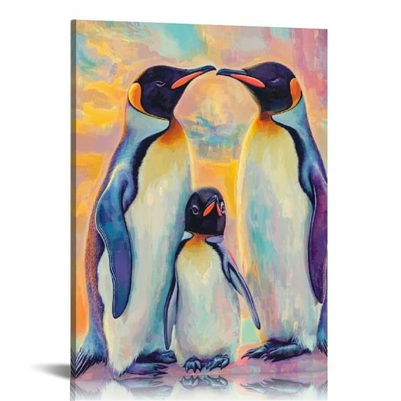 Creowell Penguins Print Canvas Wall Art Home Decor 12x16 16x20 16x20in