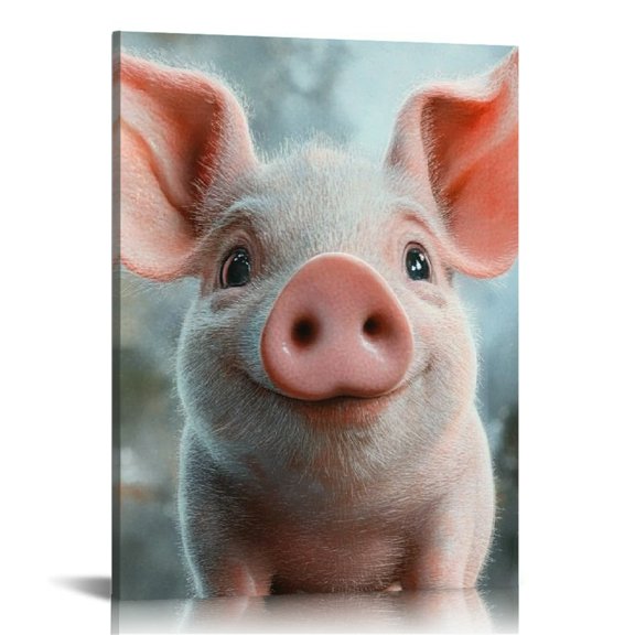 Creowell Pig Canvas Wall Art Ready to Hang Home Decor 12x16 16x20 16x20in