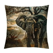 Creowell Pillow Cover Elephant Design Home Decor for Sofa Livingroom Couch Bed Decorative Throw Pillow Case Gift White