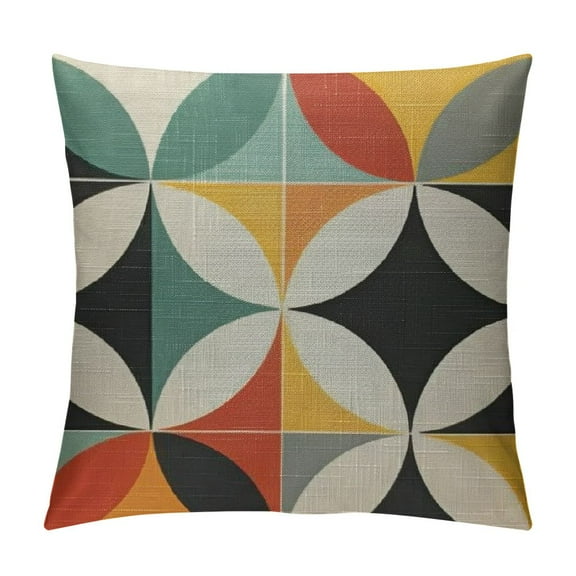 Creowell  Pillow Cover Modern Mid Century Circles Repeat Pattern - Soft  Pillow Case for Decorative Bedroom/Livingroom/Sofa/Farm House,Couch Pillow Cushion Covers