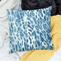 Creowell Pillow Covers Decoration Animal Print Blue White Home Decor for Sofa Couch, Set of 1 Linen Throw Pillows Cover 18x18in
