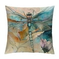 thumbnail image 1 of Creowell Pillow Covers Dragonfly Throw Pillows, Watercolor Dragonfly Outdoor Pillowcase Insect Nature Cushion Case Decor for Home Sofa Couch Bed White 18x18in, 1 of 5