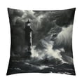 thumbnail image 1 of Creowell Pillow Covers Lighthouse Throw Pillows, Black and White Nautical Storm Outdoor Pillowcase Ocean Wave Seascap Cushion Case Decor for Home Sofa Couch Bed PC-049 White, 1 of 5