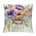 thumbnail image 1 of Creowell  Pillow Covers Poppy Flowers Mason Jar Eucalyptus Leaves Butterfly Spring Pillows Decorative Throw Pillows Purple Cushion Case Summer Decorations Farmhouse Decor for Couch Sofa, 1 of 5