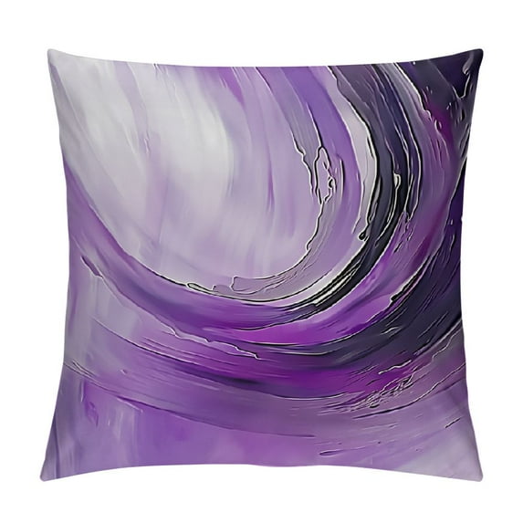 Creowell Pillow Covers Purple and Gray Abstract Throw Pillows, Modern Abstract Outdoor Pillowcase Cushion Case Decor for Home Sofa Couch Bed White
