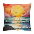 thumbnail image 1 of Creowell Pillowcase Abstract Beach Watercolor Sunset Beach Picture Prints Ocean Scenery Paintings Plush Pillowcase (Universal 1) White, 1 of 5