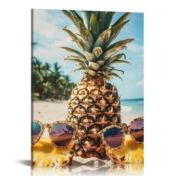 Creowell Pineapple Sunglasses Art Modern Canvas Wall Decor 12x16in