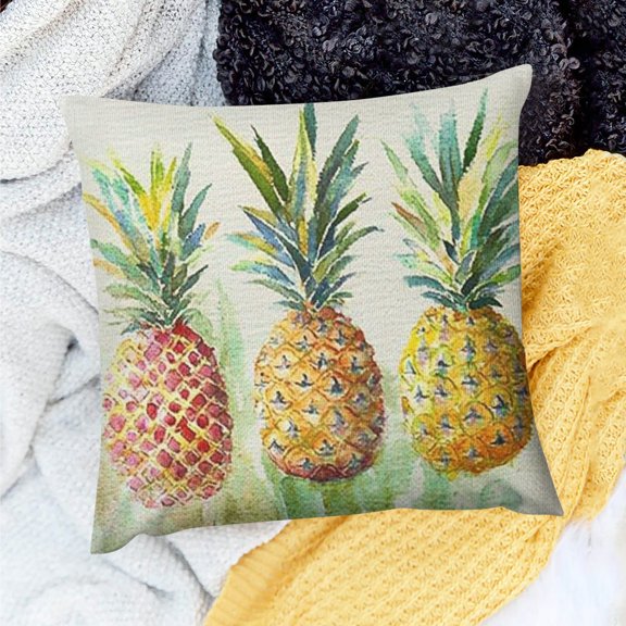Creowell Pineapples Throw Pillow Cover for Home Sofa Couch Decor 20x20in