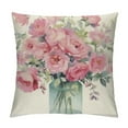 Creowell Pink Flower Floral Spring Throw Pillow Covers Mason Jar