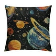 thumbnail image 1 of Creowell Planet Throw Pillow Cover Fantasy Starry Sky Universe Outer Space Planets Star Multicolor Pillow Covers Square Soft Couch Cushion Case for Bedroom Living Room Decor, 1 of 5