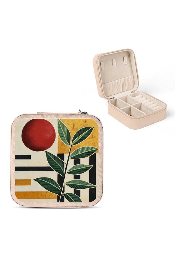 Plant Red Ball Geometric Travel Jewelry Box for Bridesmaids Pink