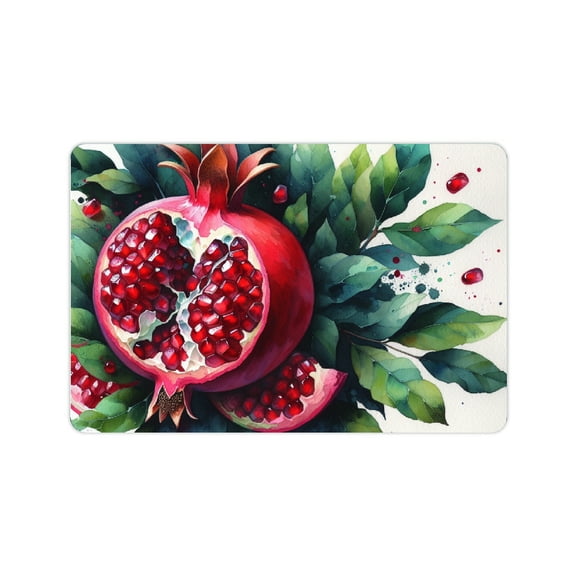 Creowell Pomegranate Diatom Mud Bath Mat Non-Slip Quick Drying 24x16in