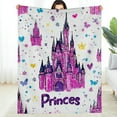 thumbnail image 1 of Creowell Princess Girls Blanket Cartoon Castle Butterfly Throw Blanket Baby Kids Stars Diamond Blanket Love Heart Print Decor Sherpa Blanket Cute Kawaii Themed Fuzzy Blanket 60*80in, 1 of 7