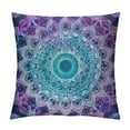 thumbnail image 1 of Creowell  Purple and Turquoise Throw Pillow Cushion Case , Hippie Ombre Mandala Inner Peace and Meditation with Ornamental Art, Modern Accent Double-Sided Digital Printing, Purple Aqua, 1 of 5