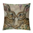 thumbnail image 1 of Creowell Rabbit  Throw Pillow Case Watercolor Easter Bunny with Floral Wreath Pillow Cushion Covers Home Sofa Decorative White, 1 of 5