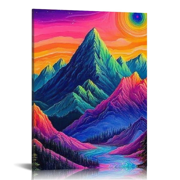 Creowell Rainbow Sky Canvas Prints Wall Art Home Decor 12x16 16x20 12x16in