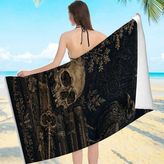 Creowell Raven Still Life Highly Absorbent - Machine Washable Ultra-Soft Microfiber, Beach Pool Great Gift