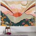 thumbnail image 1 of Creowell  Retro 70s 60s Groovy Tapestry Vintage Flowers Sun Rainbow Wall Tapestries, Aesthetic Sunrise Boho Wall Hanging Tapestry for Bedroom Classroom Home Room Wall Art Decor 50x40inch, 1 of 6