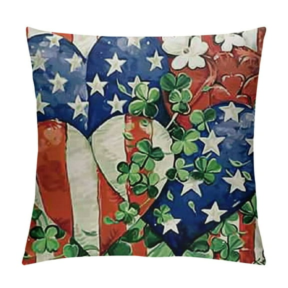 Creowell Reveal Decorations Outdoor Throw Pillows Memorial Day American Flag Throw Pillow Bed Throw Pillow Case Pillow Covers Flag Decorative Pillow Case 4th of July Home Decor White