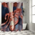 thumbnail image 1 of Creowell Ribbon Print Shower Curtain for Showers and Bathtubs, 100% Polyester Fiber Bathroom Decoration with Hooks 36x72, 1 of 7