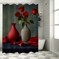 thumbnail image 1 of Creowell Roses Pretty Shower Curtain Bathroom Decor 100% Polyester Fiber Home Bathtubs Decoration Set with Hooks 36x72, 1 of 7