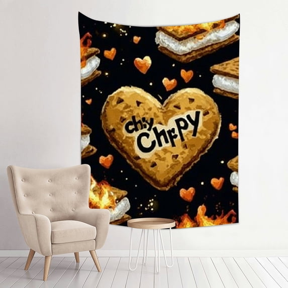 Creowell S'mores Heart Chippy Home Wall Tapestry Art 100% Polyester 30x40in