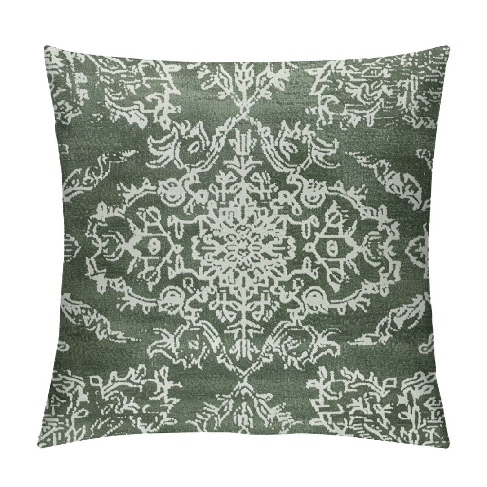 Creowell Sage Green Boho Throw Pillow Covers Bohemian Carpet Ethnic