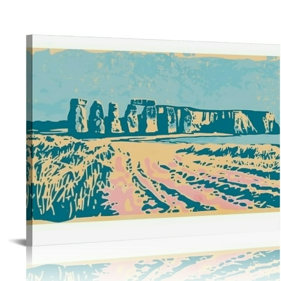 Creowell Screenprint Art Modern Canvas Prints Wall Decor for Bathroom 20x16in