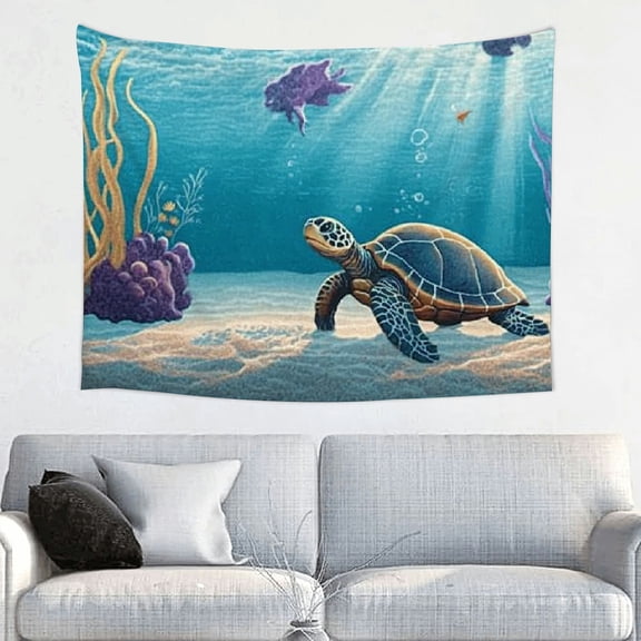 Creowell Sea Turtle Tapestry Wall Hanging for Bedroom Living Room 40x30in