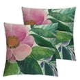 thumbnail image 1 of Creowell Set of 2 Throw Pillow Cover Colorful Bohemian Peach Floral Boho Watercolor Pink Painterly Decorative Pillow Case Home Decor Square  Pillowcase White, 1 of 7